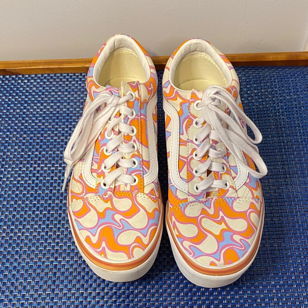 Vans Old Skool Stacked UV Ink Peace platform sneakers, sz. 7.5, worn 2x